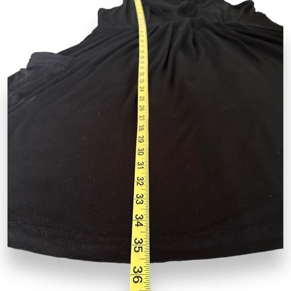 Calvin Klein Sleeveless Black A Line Rayon V Neck Size Medium Front Pockets - Picture 7 of 8